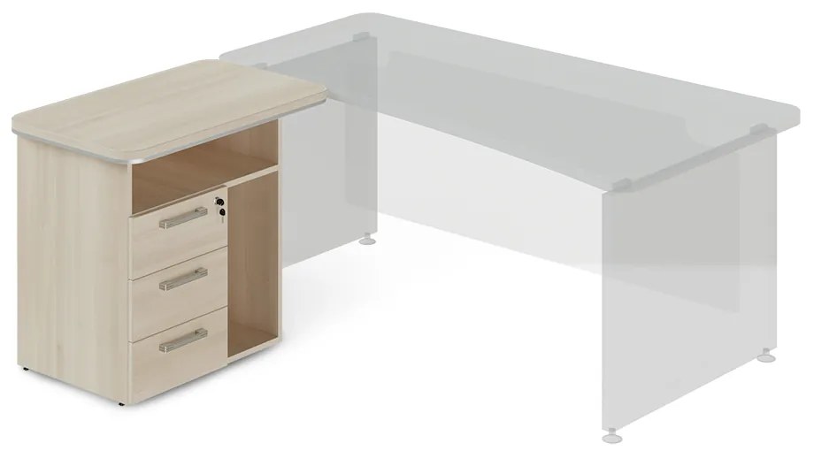 Container andocare TopOffice 90 x 55 cm, stânga, salcâm deschis