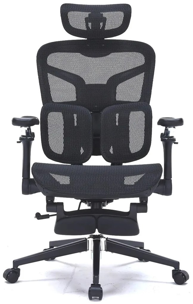 RESIGILAT- Scaun ergonomic premium DeluxStar T9 – cotiere 6D ultra moi, suport lombar adaptiv, spătar reglabil pe inaltime, tetiera 4D, mecanism multifunctional inclinare/blocare, pivotant, Mesh, Negru