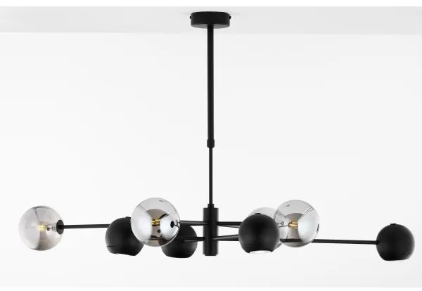 Lustră pe tijă Jupiter 1975 MOKA 4xGU10/10W/230V + 4xG9/10W/230V negru/crom