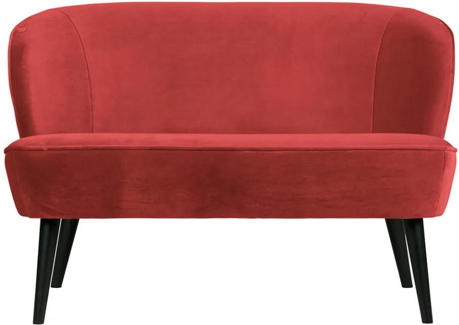 Canapea rosie din lemn de mesteacan si poliester pentru 110 cm Sara