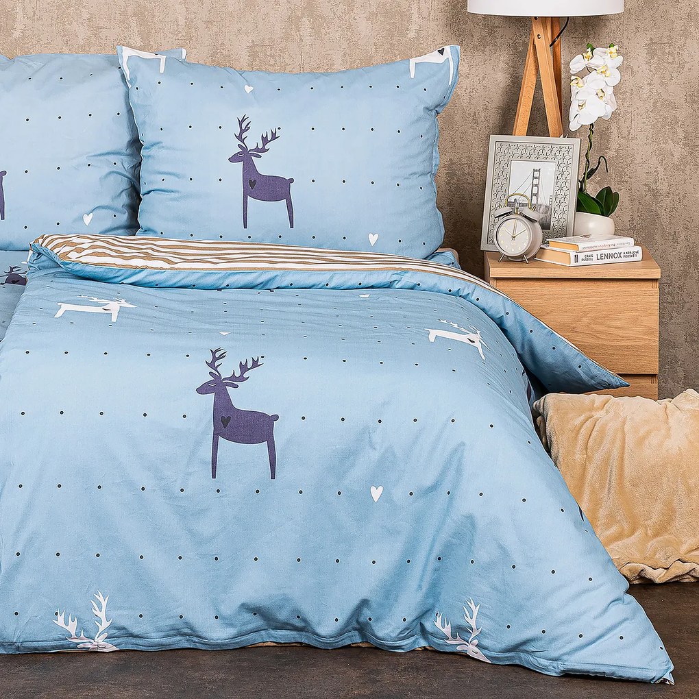 Lenjerie de pat din bumbac 4Home Deer, 160 x 200 cm, 70 x 80 cm