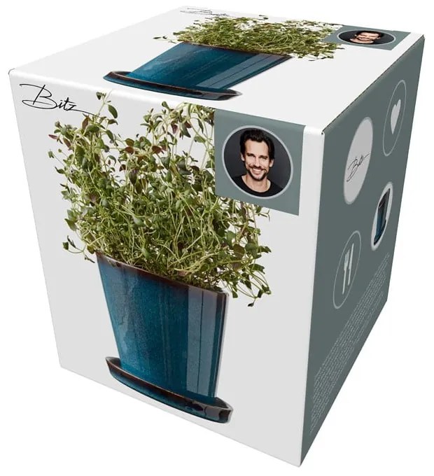 Ghiveci decorativ din gresie ø 10 cm Gastro Dark Blue/Black – Bitz