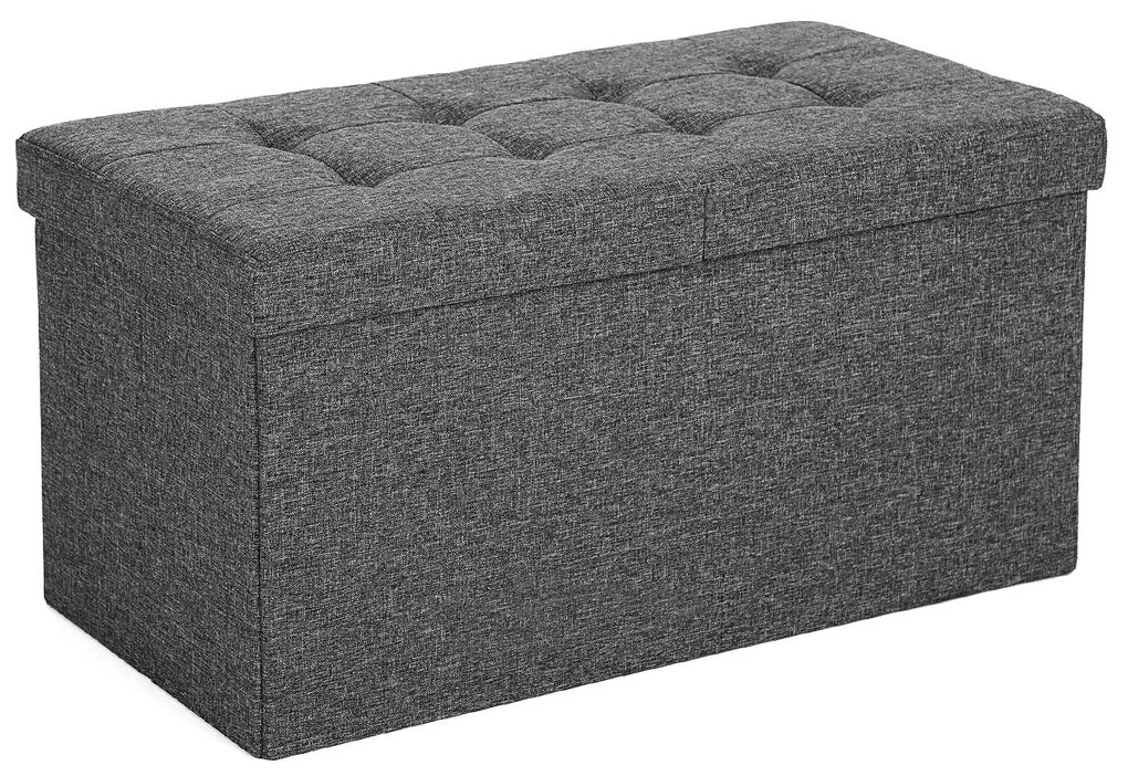 Taburet cu capac rabatabil OTTOMAN 76x38 cm, gri inchis