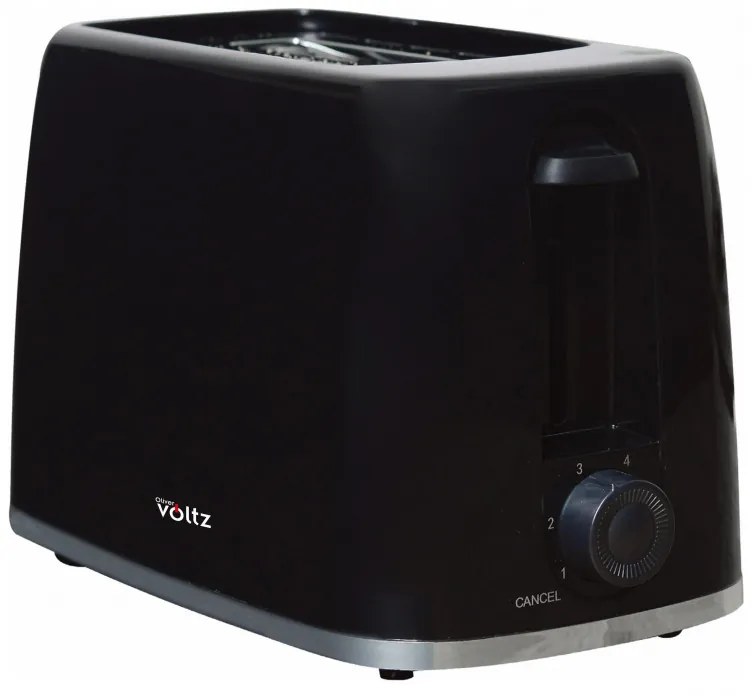 Prajitor de paine Oliver Voltz Daisy OV51440W, 700W, 2 felii, 6 trepte, Tava firimituri detasabila, Negru
