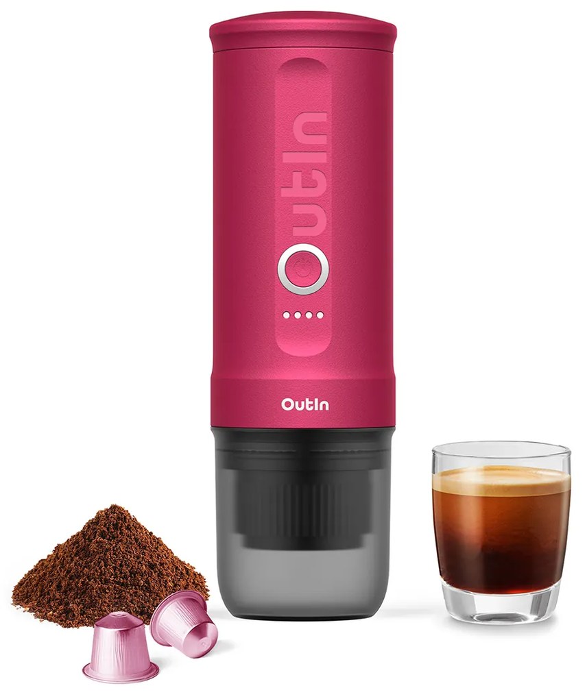 Outin Nano (Crimson Red) - aparat de cafea de călătorie
