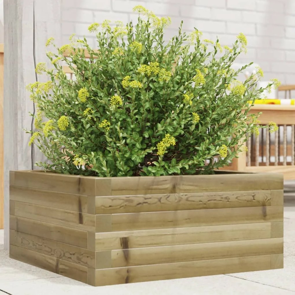 vidaXL Jardinieră de grădină, 50x50x23 cm, lemn de pin impregnat