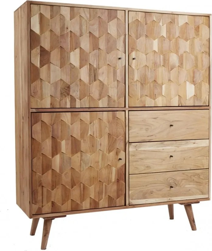 Dulap din lemn Mystic Living 140cm, salcam natur