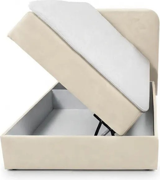 Pat tapițat boxspring DIRELIS TRINITY 90x200 cm gri Saltea: Saltea cu arcuri Bonell