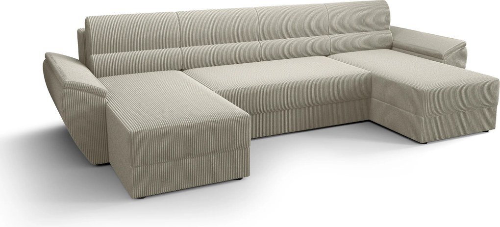 Coltar extensibil in forma de U TAVERO, bej deschis, 321x140 cm