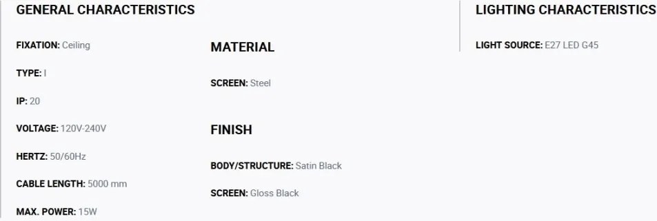 Lustra cu 7 pendule metal TATAWIN S negru