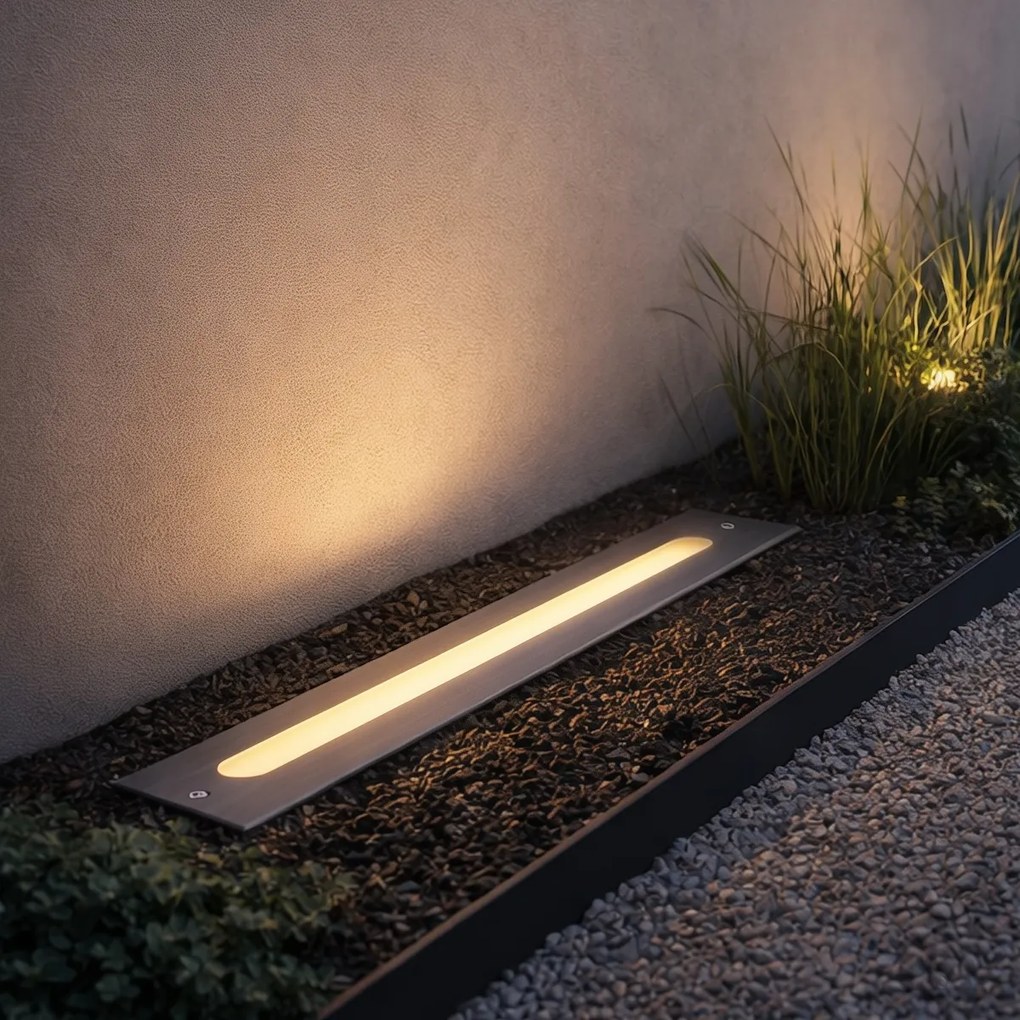 Spot modern pentru sol din oțel 50 cm inclusiv LED IP65 - Eline