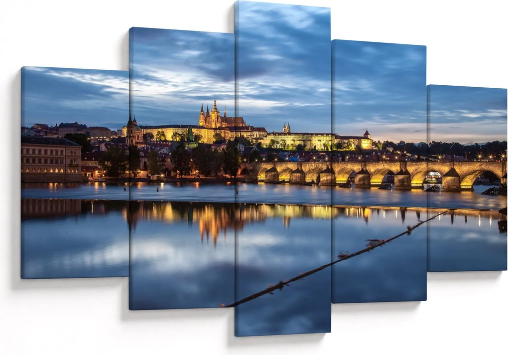 Tablou cu palatul din Praga și podul lui Carol (150x105 cm)