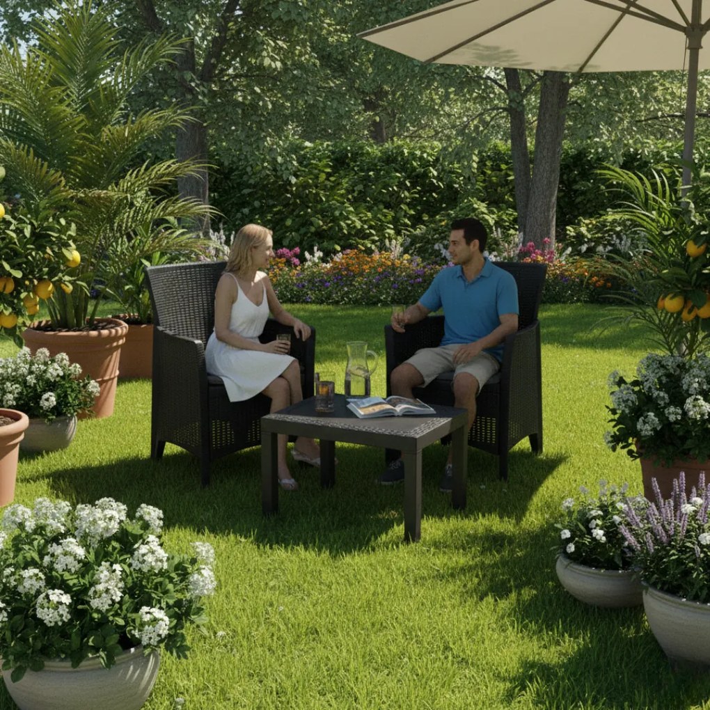 Set grădină FOREST, 3 piese, antracit I.P.A.E-Progarden