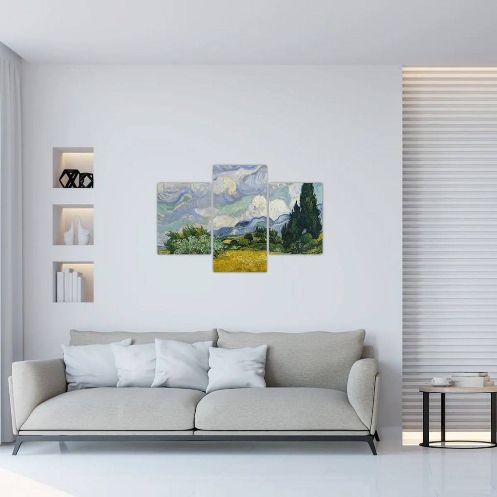 Tablou - Vincent van Gogh, Wheat Field with Cypresses, reproducere (90x60 cm)