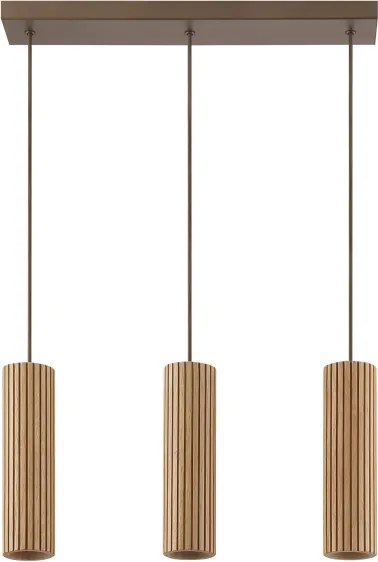 Brilliant - Lustră suspendată cu cablu LAKEWOOD 3xGU10/10W/230V maro
