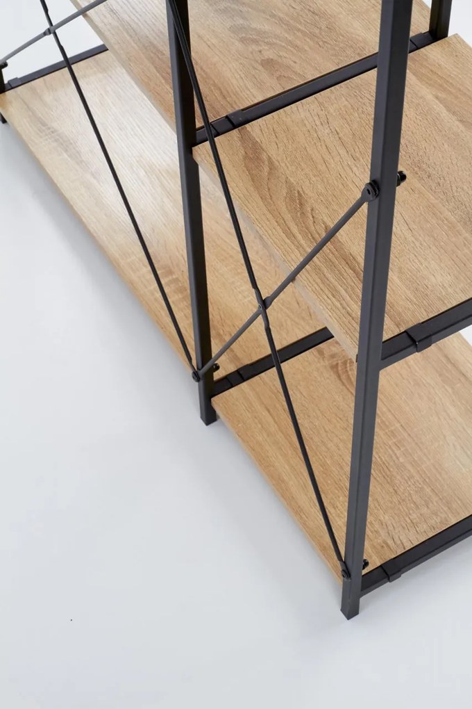 Raft REG19 stejar sonoma/negru H190 cm