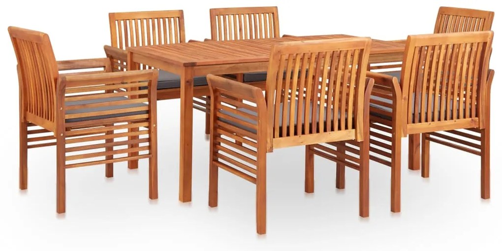 vidaXL Set mobilier de exterior cu perne 7 piese, lemn masiv de acacia