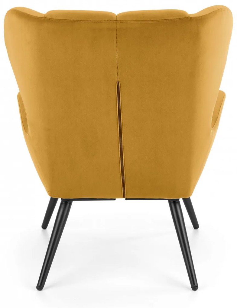 Fotoliu Tyrion velvet mustariu H91 cm