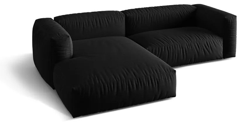 Colțar modular negru (cu colț pe partea stângă ) Martina – Micadoni Home