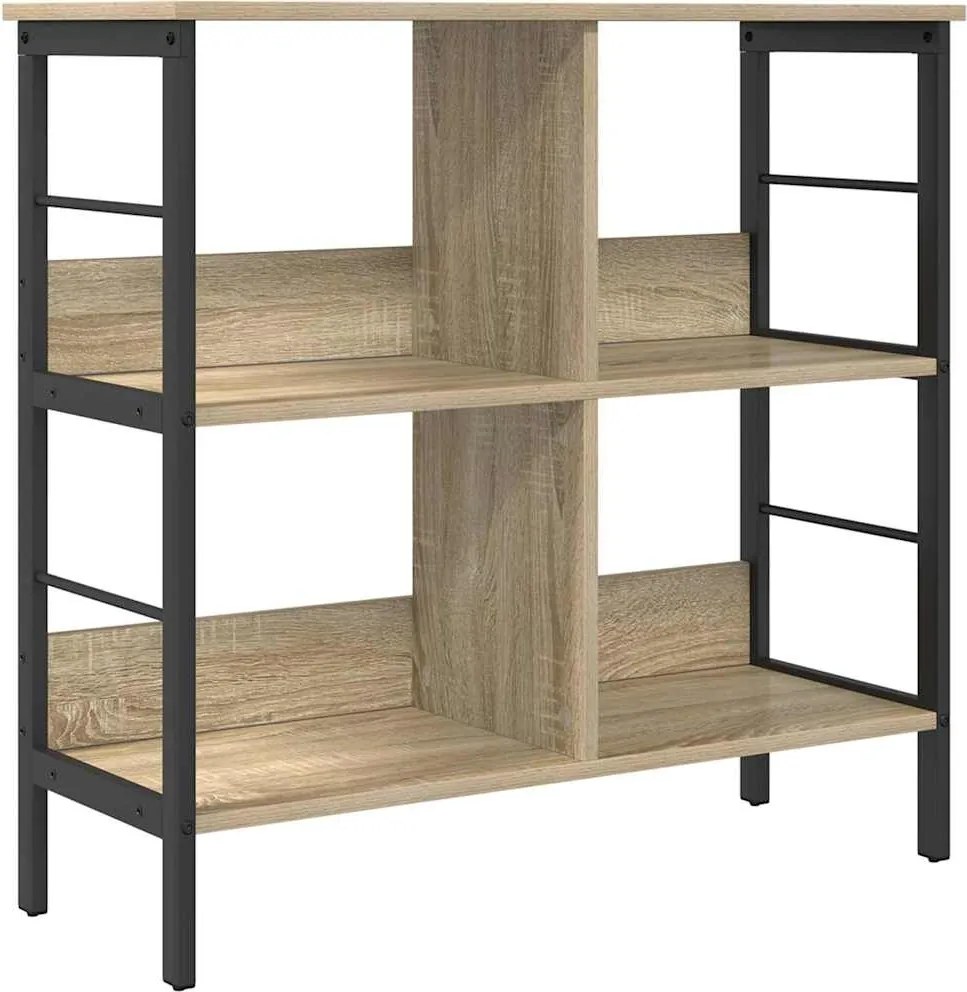 vidaXL Raft pentru cărți Stejar Sonoma 82 x 32 x 79 cm Lemn compozit