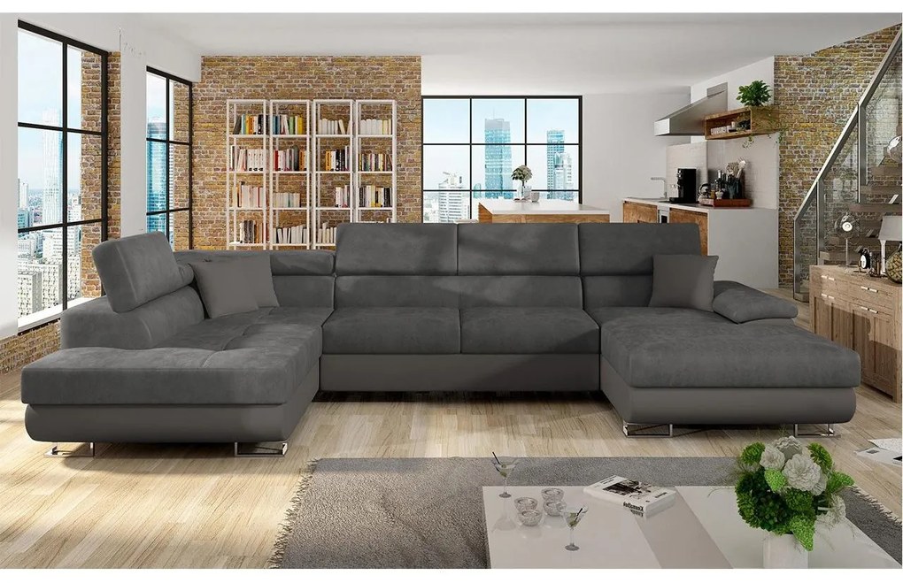 Colțar în formă de U Alphard Bis (S) (piele ecologică soft 029 + uttario velvet 2971 + kunstleder soft 029). 1051189