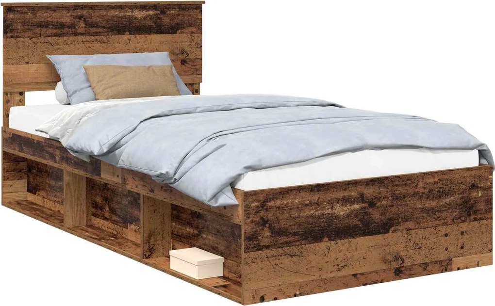 vidaXL Cadru de pat Lemn vechi 100 x 200 cm Lemn de pin masiv