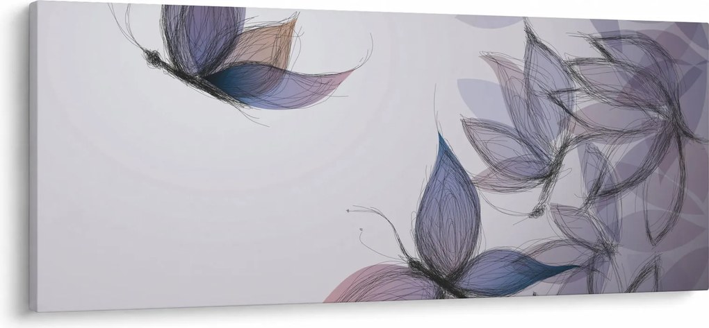 Tablou - Fluturi desenați (120x50 cm)