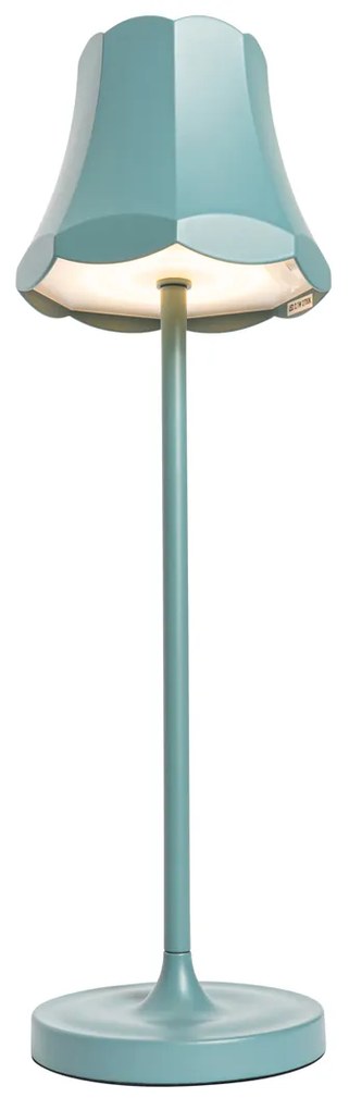 Set de 2 lămpi de masă retro albastru mineral reîncărcabile IP44 - Granny