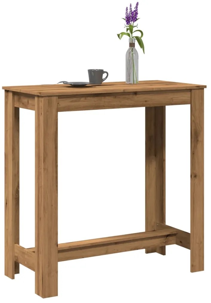 vidaXL Masă de bar, stejar artizanal, 102x50x103,5 cm, lemn prelucrat