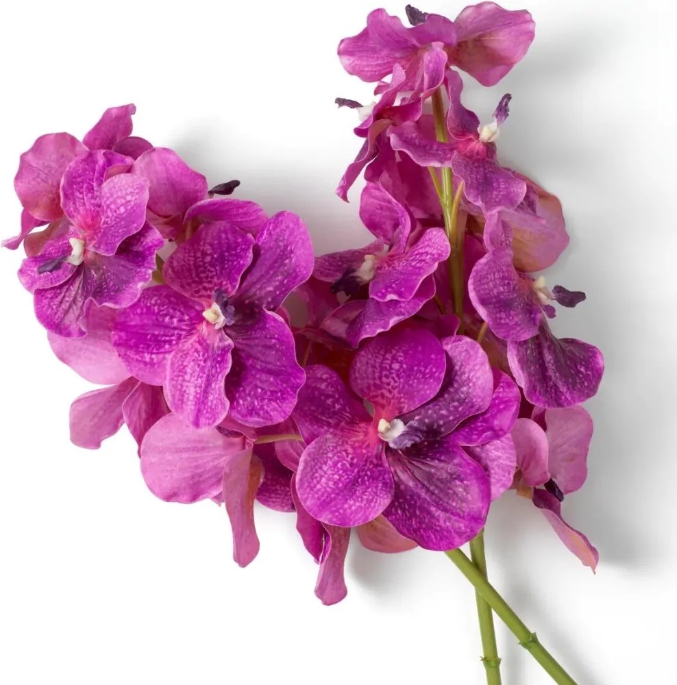Buchet artificial LUX din 24 fire orhidee fuchsia, Vanda Orchids