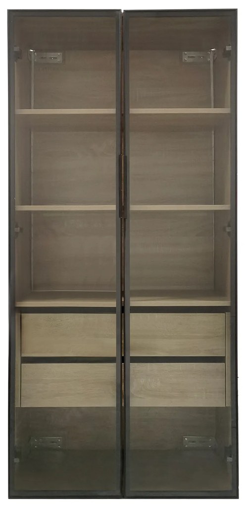 Set de 2 dulapuri de baie cu iluminare LED, Negru | Aosom Romania