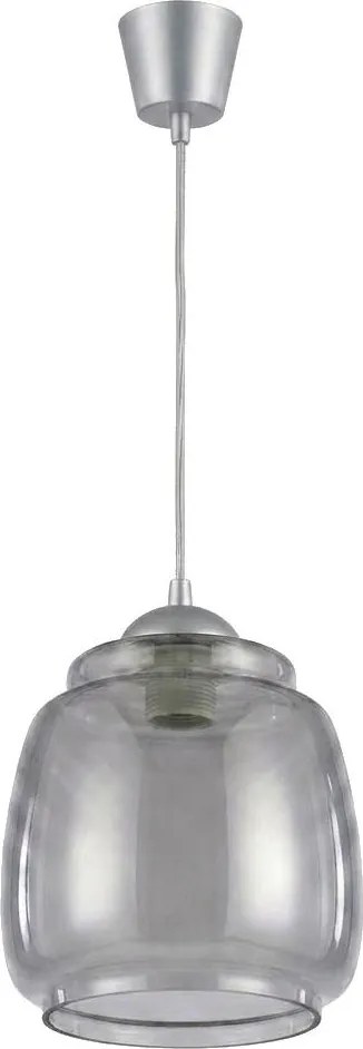 Brilagi - Lustru LED pe cablu R GLASS 1xE27/60W/230V Ø 26 cm argintiu/gri fumuriu