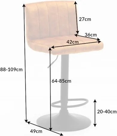 Set 2 scaune de bar Portland catifea galben mustar