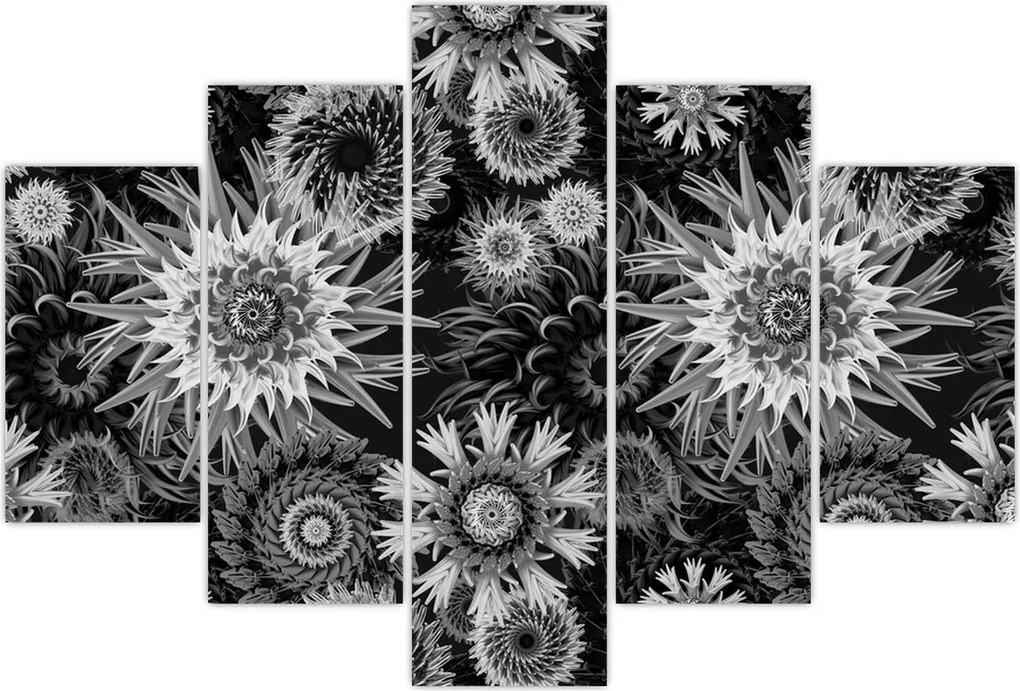 Tablou - Ciulini negri și albi (150x105 cm)