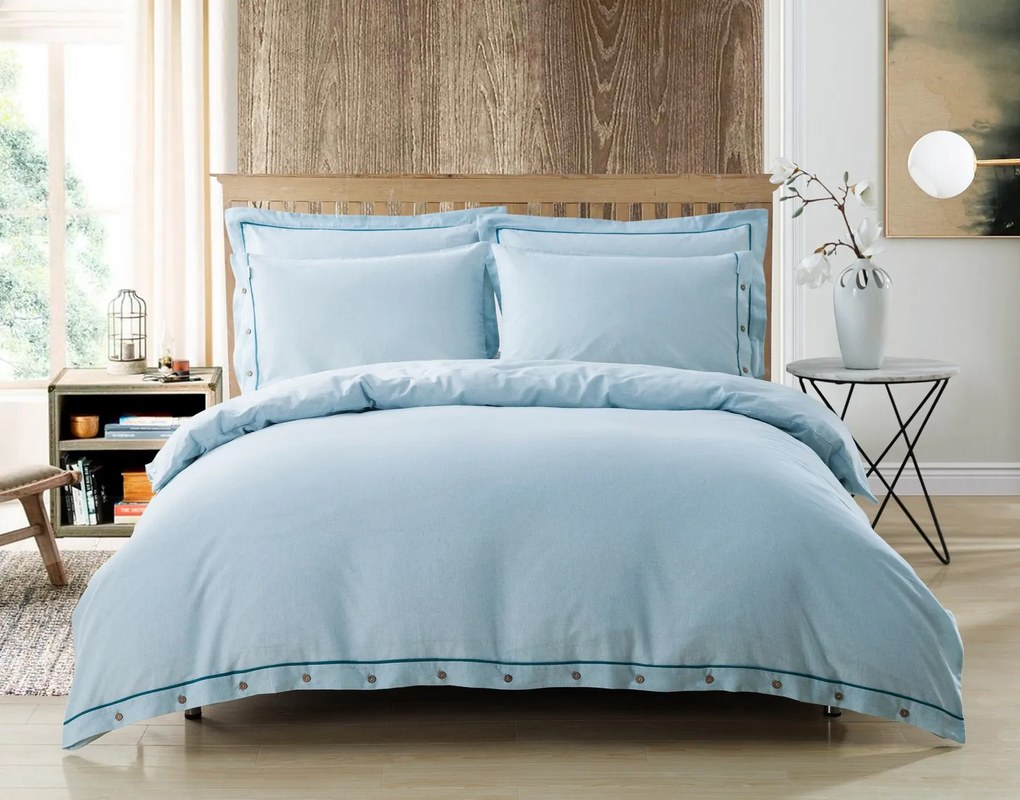 Lenjerie pat Behrens Be Chambray Stripe Aqua