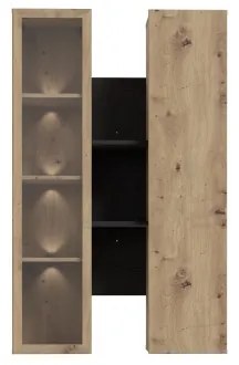 Poliță de perete INAR, stejar/negru