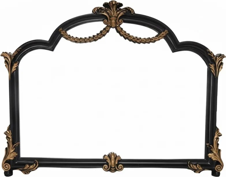Oglindă decorativă de perete, ramă negru-aurii antichizată, 70x90 cm