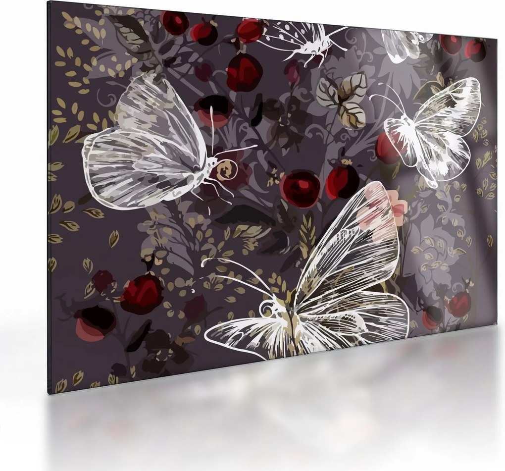 Tablou pe sticlă - Fluture (70x50 cm)