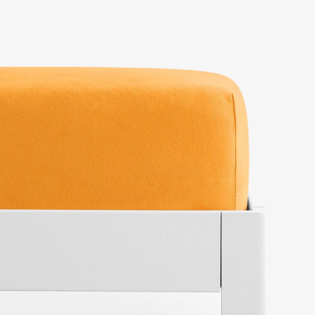 Goldea cearceaf de pat jersey cu elastic - portocaliu 180 x 200 cm