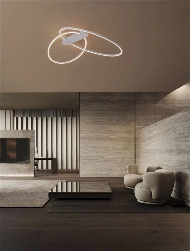 Lustra LED aplicata design modern minimalist KIKLOS alb