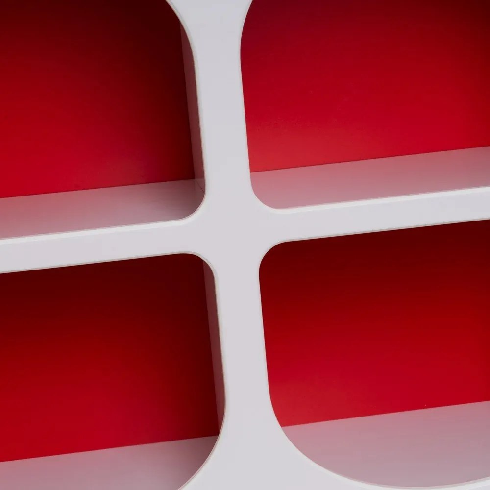 Bibliotecă roșie/albă 76x70 cm – Casa Selección