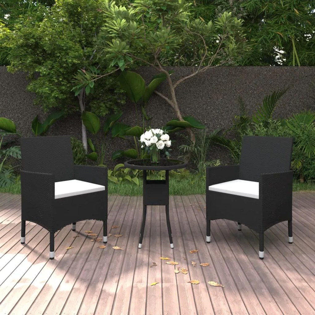 3058458 vidaXL Set mobilier de grădină, 3 piese, poliratan