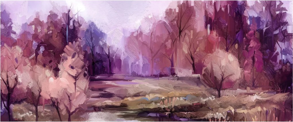 Tablou - Peisaj de toamnă - pictură (120x50 cm)