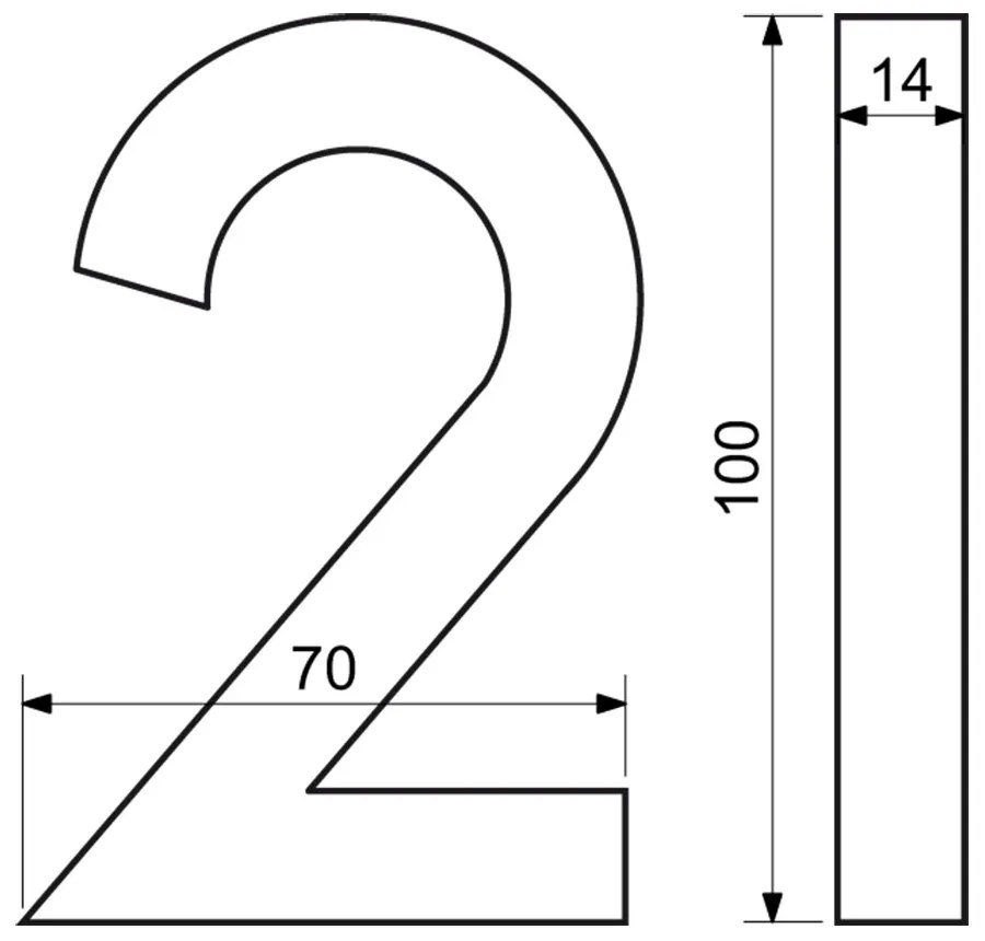 Numărul de casă 2", RN.100LV, structurat, antracit"