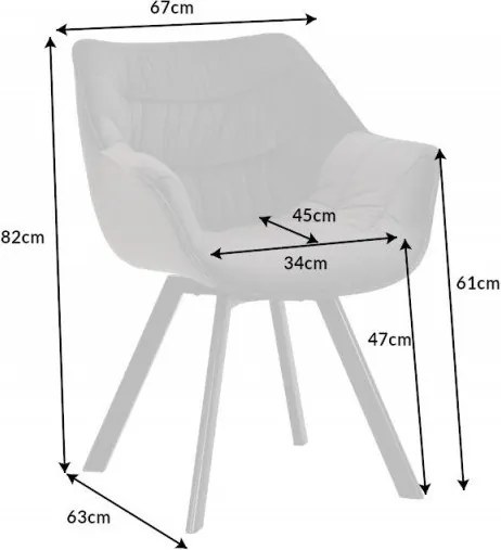 Scaun pivotant The Dutch Comfort, catifea gri