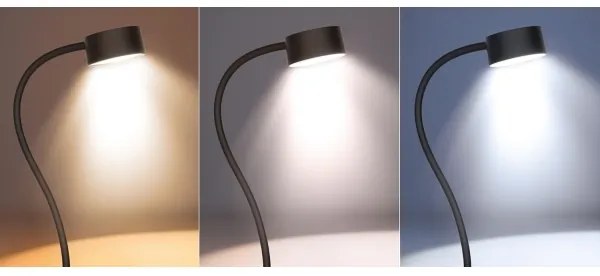 Lampă LED flexibilă dimabilă cu clemă Solight WO3001-B LED/2W/5V 3000/4000/6500K negru