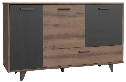 Comoda Benvenutti, Stejar Pamantiu Si Stejar Negru, 154.5 Cm
