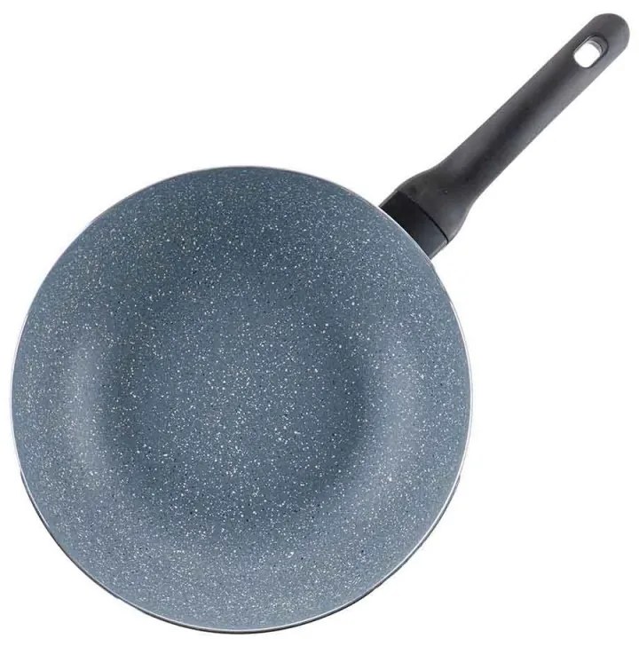 Tigaie wok Luigi Ferrero Prima FR-3033, 30x9 cm, Acoperire antiaderenta cu efect de marmura, Inductie, Albastru inchis