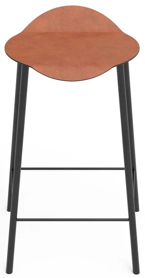 Scaun de bar maro coniac din piele Flamingo Bull – LIND DNA