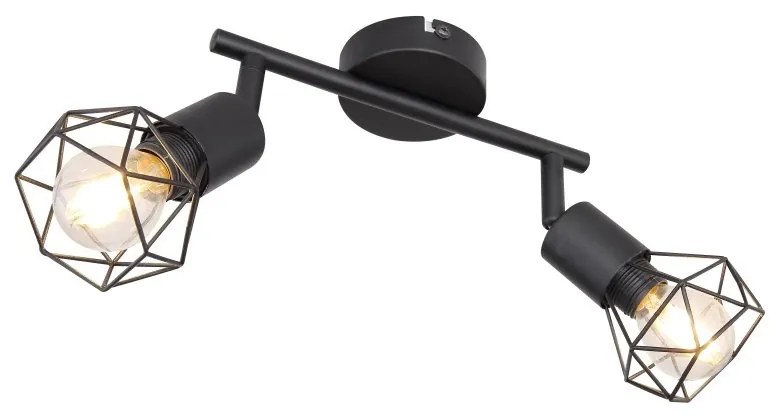 Aplica de perete / tavan cu 2 spoturi design industrial XARA I negru